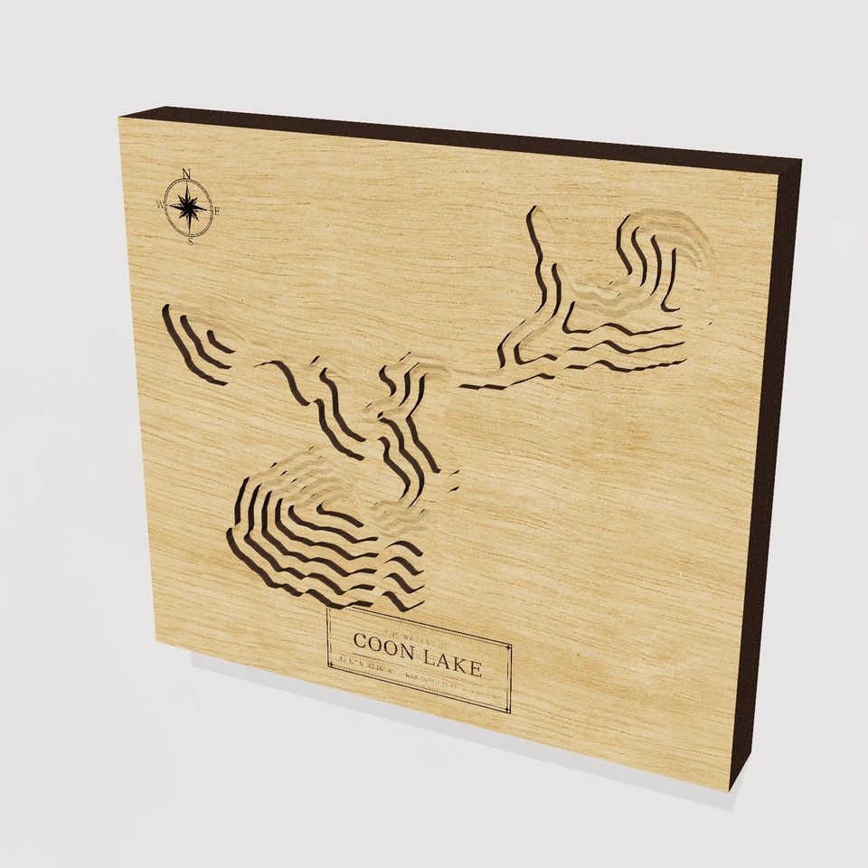 Coon Lake 3D wood map, hero view