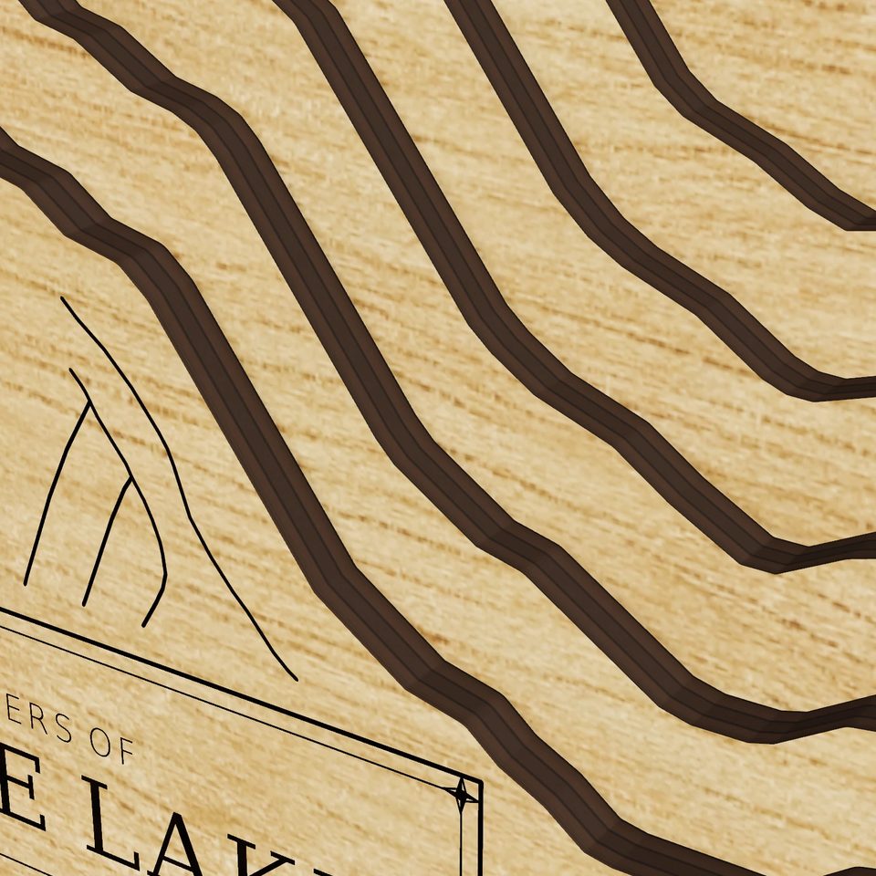 Copake Lake 3D wood map, detail view