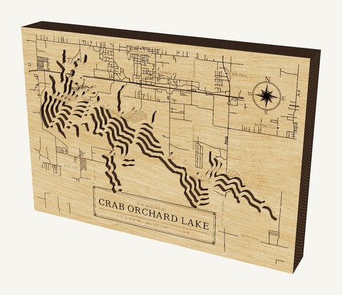 Crab Orchard Lake wood map