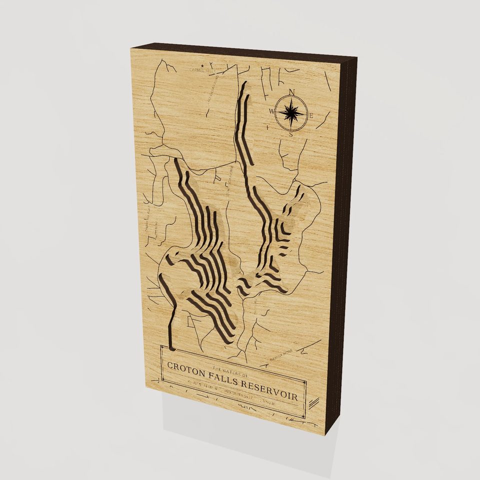Croton Falls Reservoir 3D wood map, hero view