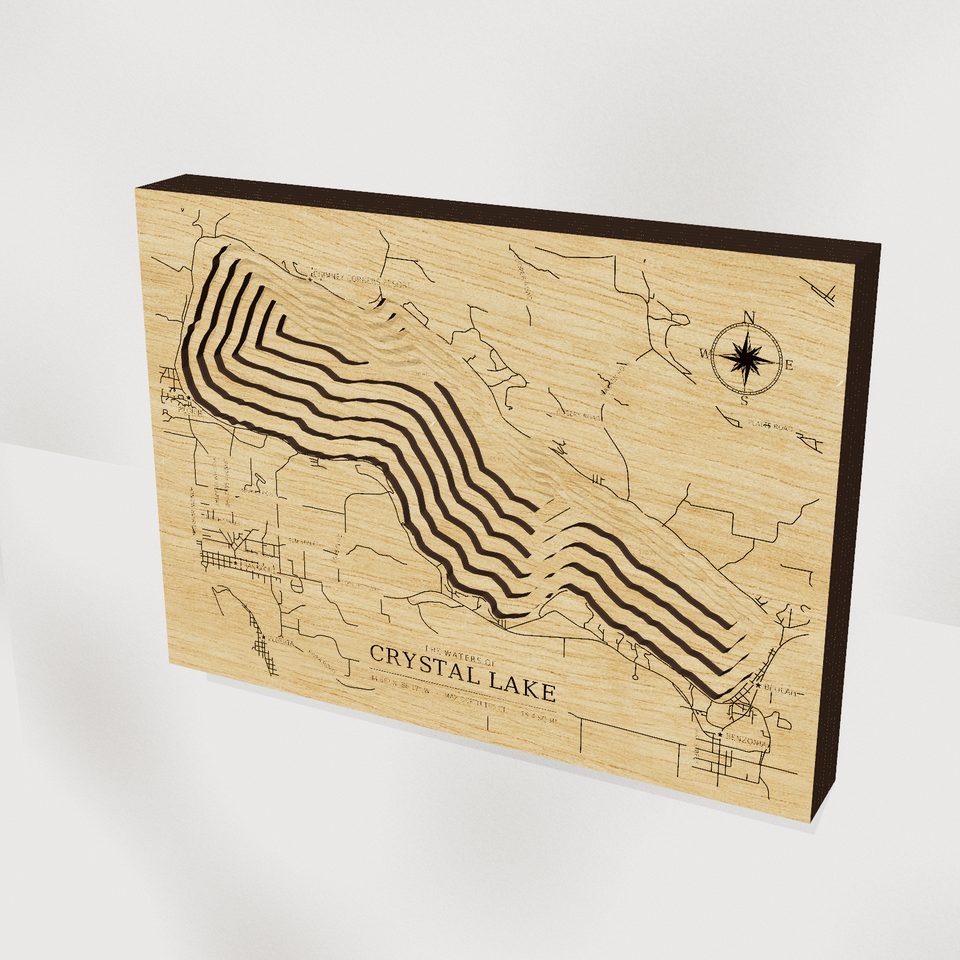Crystal Lake 3D wood map, hero view