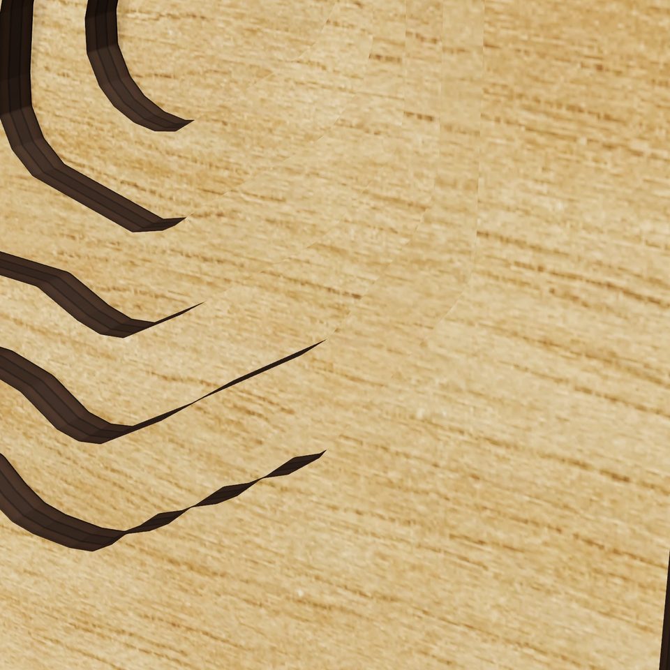 Crystal Lake 3D wood map, detail view