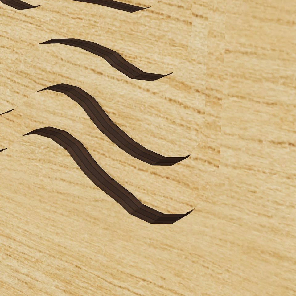 Crystal Lake 3D wood map, detail view