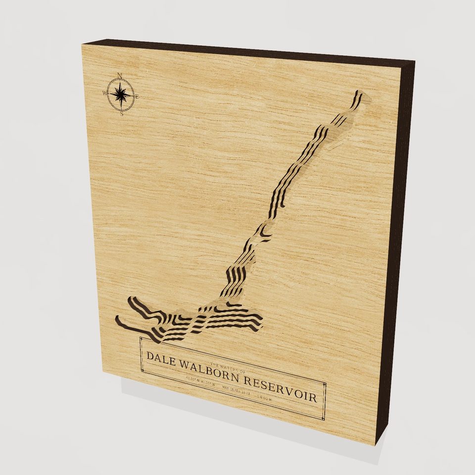 Dale Walborn Reservoir 3D wood map, hero view