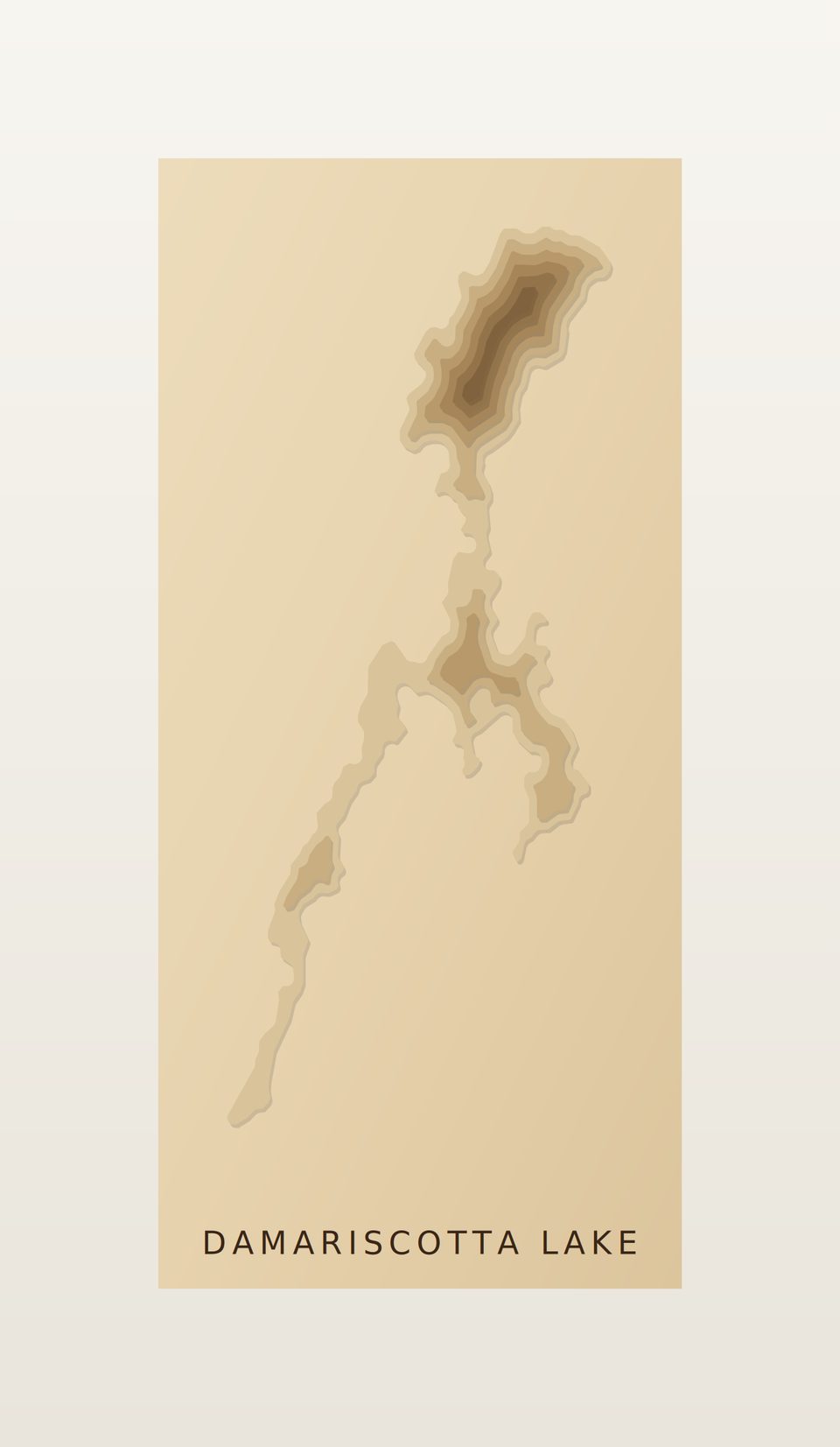 Damariscotta Lake 3D wood map, preview view