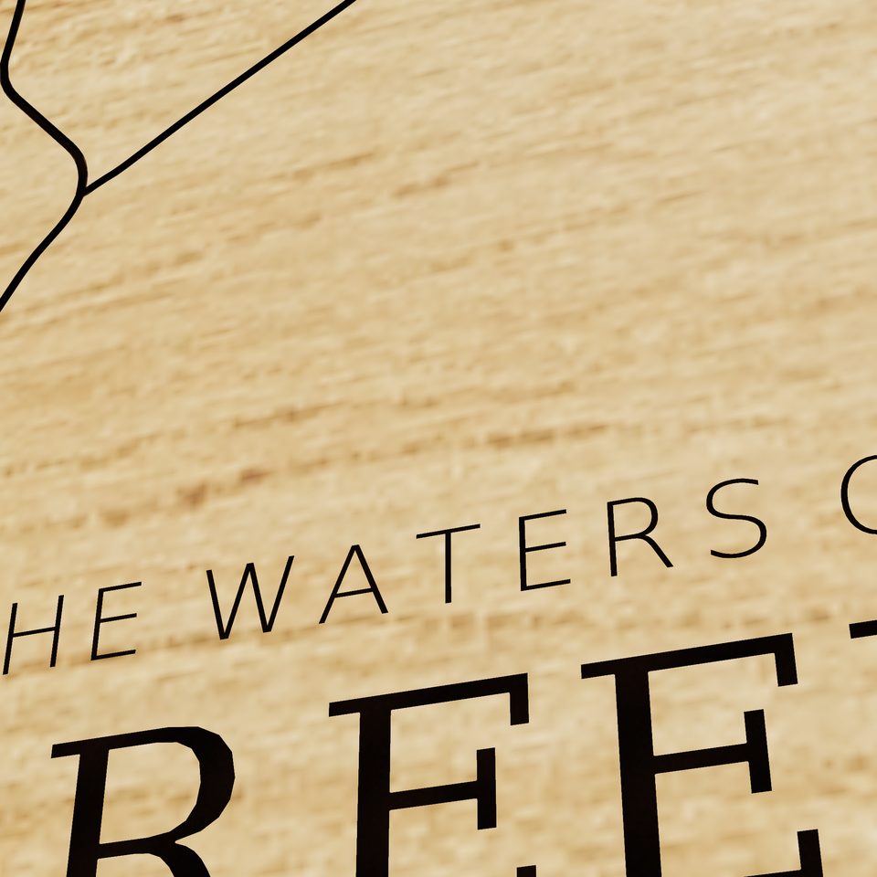 Deep Creek Lake 3D wood map, title view