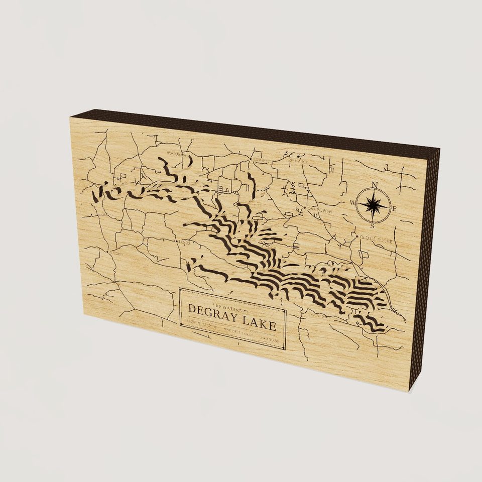 DeGray Lake 3D wood map, hero view
