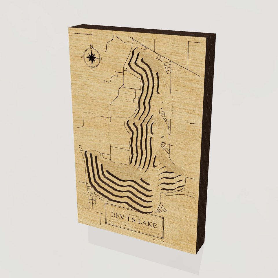 Devils Lake 3D wood map, hero view