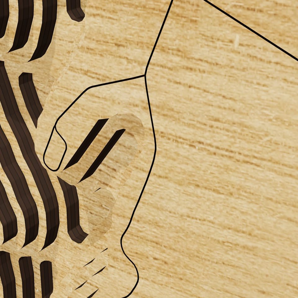 Devil's Lake 3D wood map, detail view