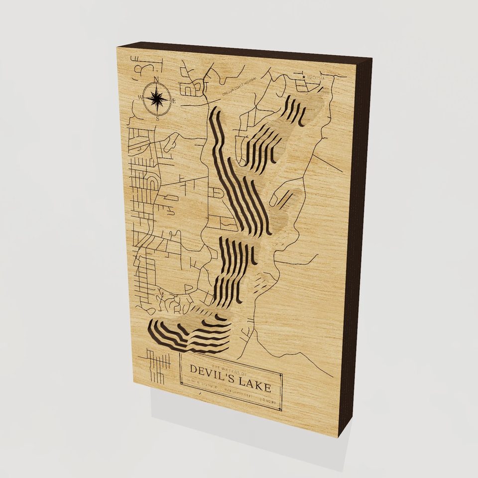 Devil's Lake 3D wood map, hero view
