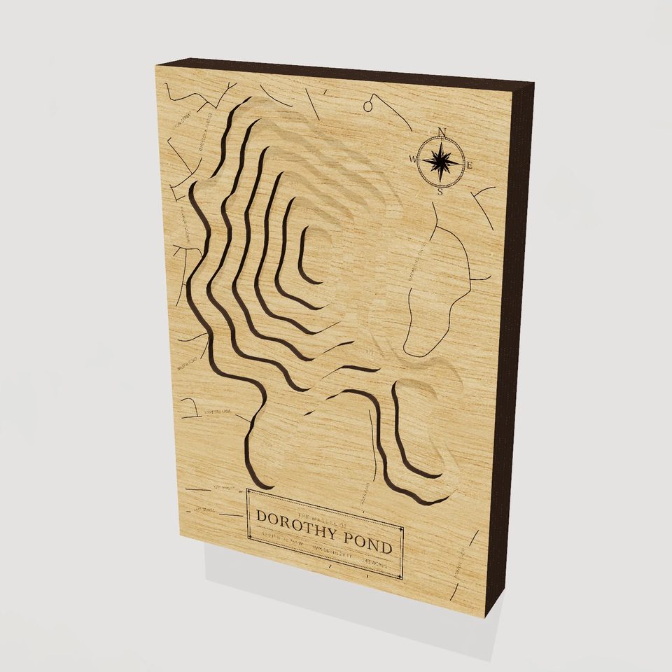 Dorothy Pond 3D wood map, hero view
