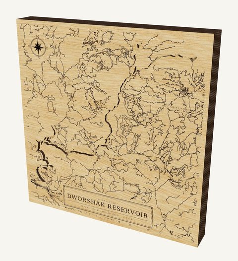 Dworshak Reservoir wood map