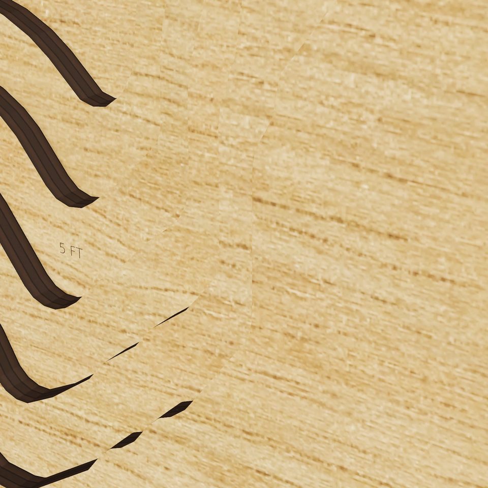 Eagle Lake 3D wood map, detail view
