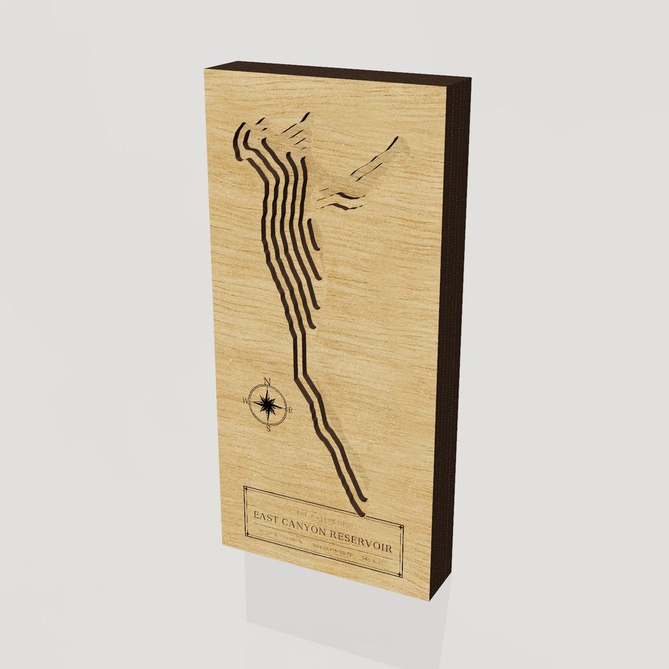 East Canyon Reservoir 3D wood map, hero view