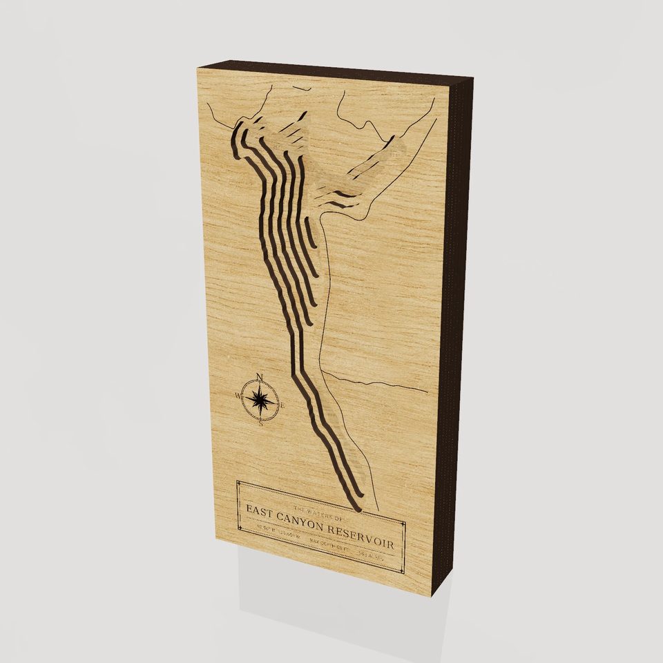 East Canyon Reservoir 3D wood map, hero view