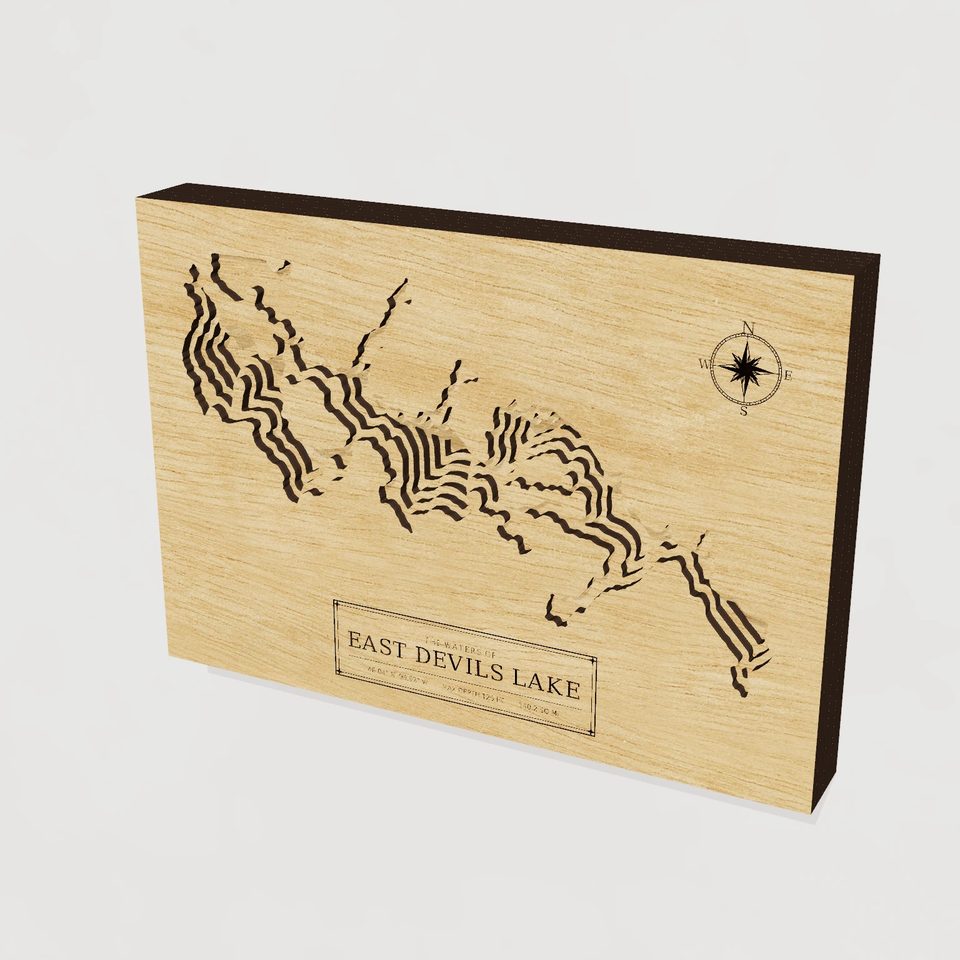 East Devils Lake 3D wood map, hero view