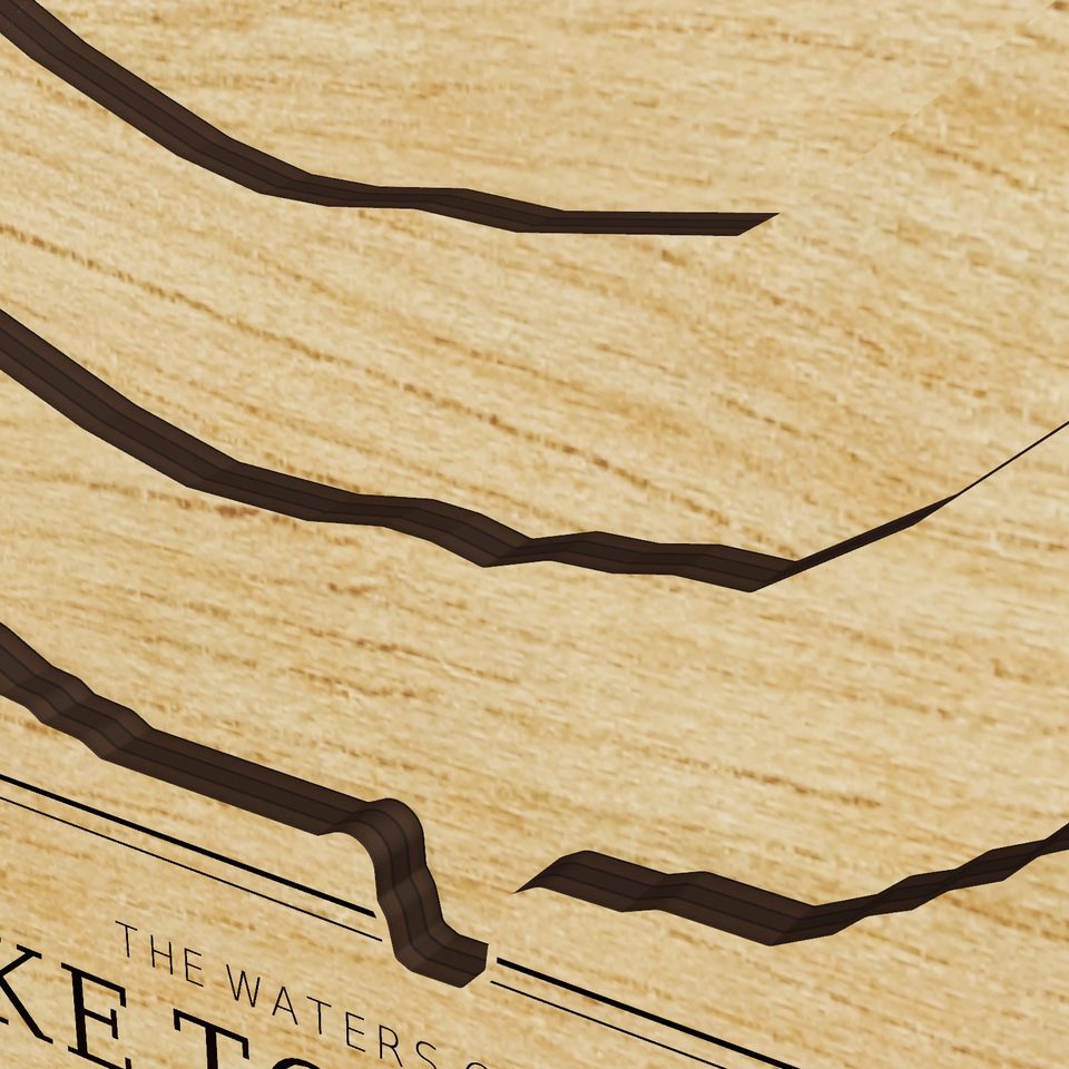East Lake Tohopekaliga 3D wood map, detail view