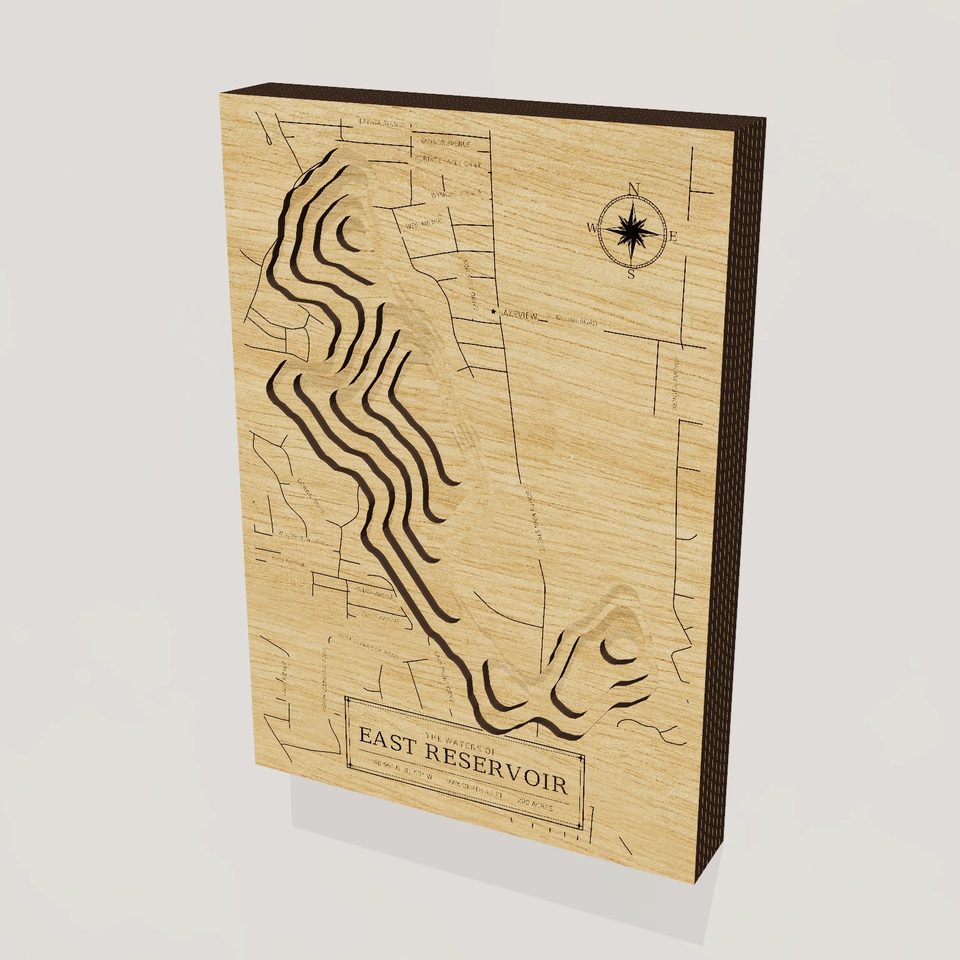 East Reservoir 3D wood map, hero view
