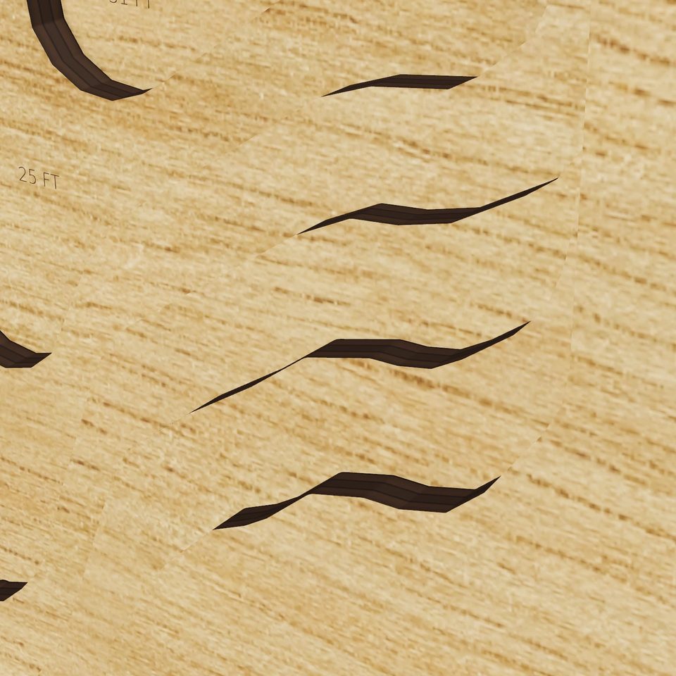 Echo Lake 3D wood map, detail view