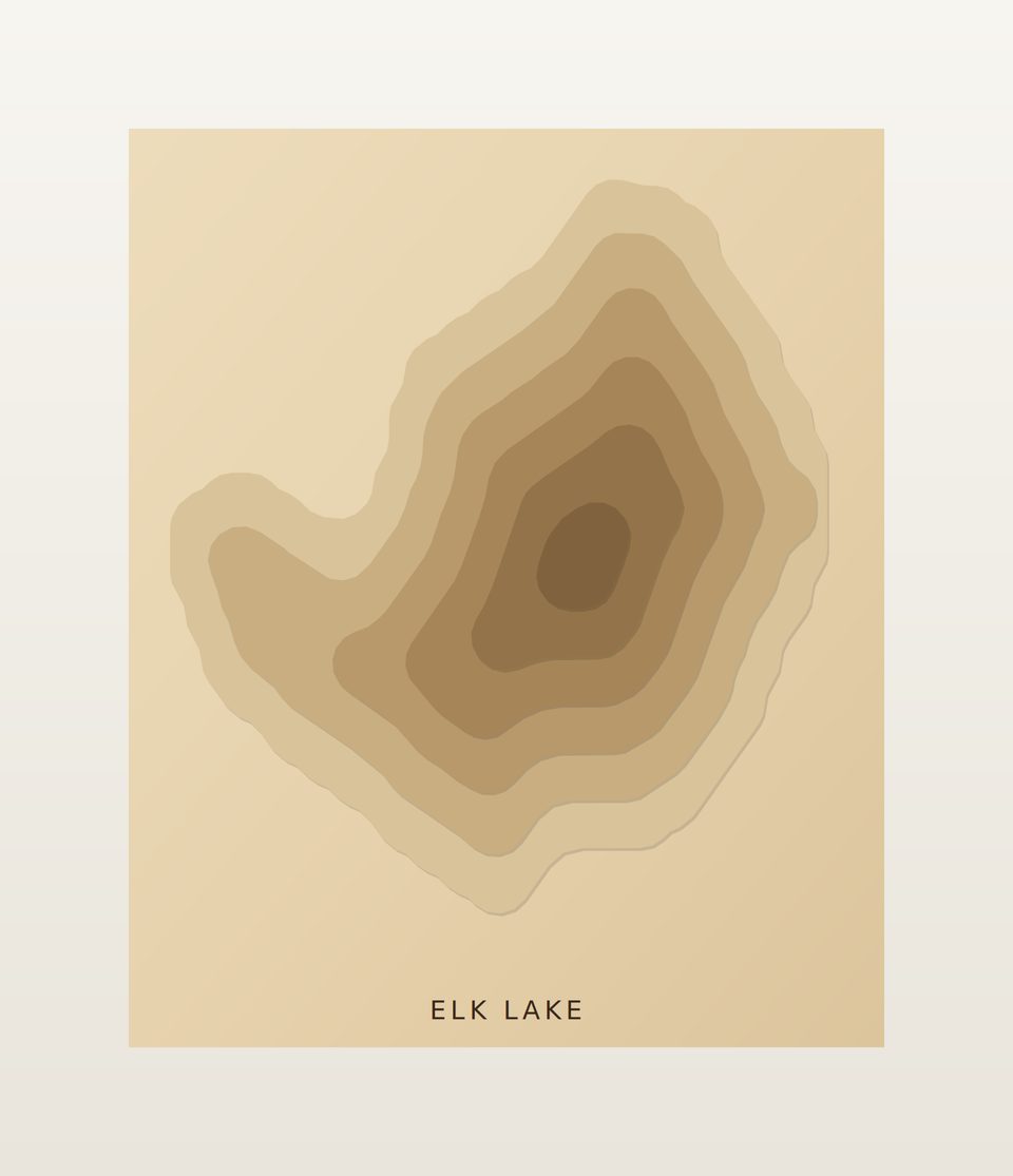 Elk Lake 3D wood map, preview view