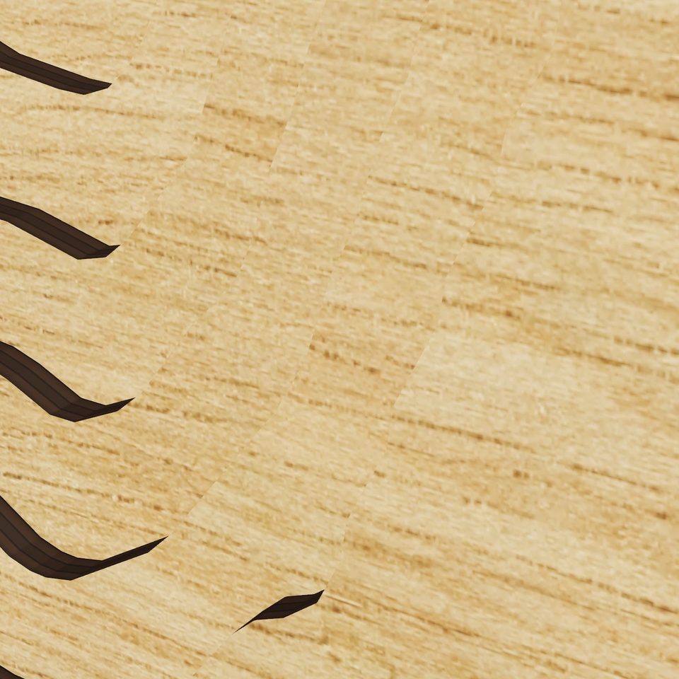 Fairview Lake 3D wood map, detail view
