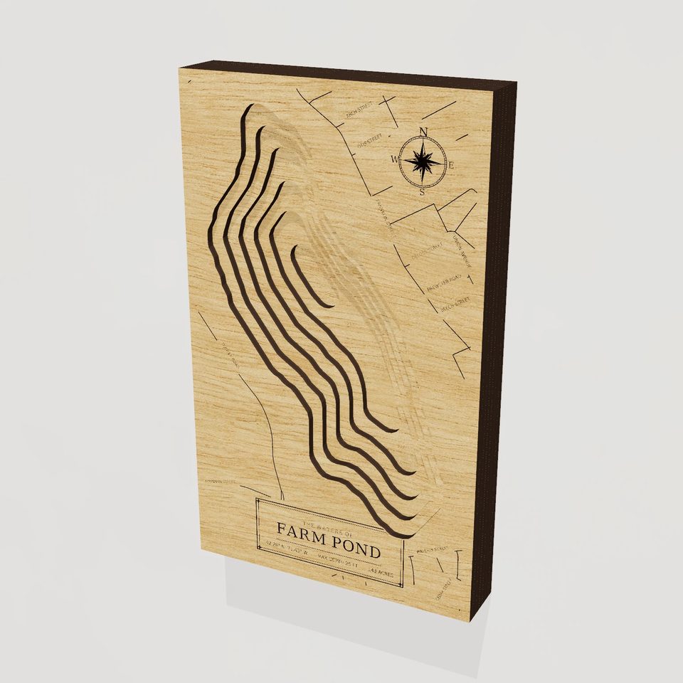 Farm Pond 3D wood map, hero view