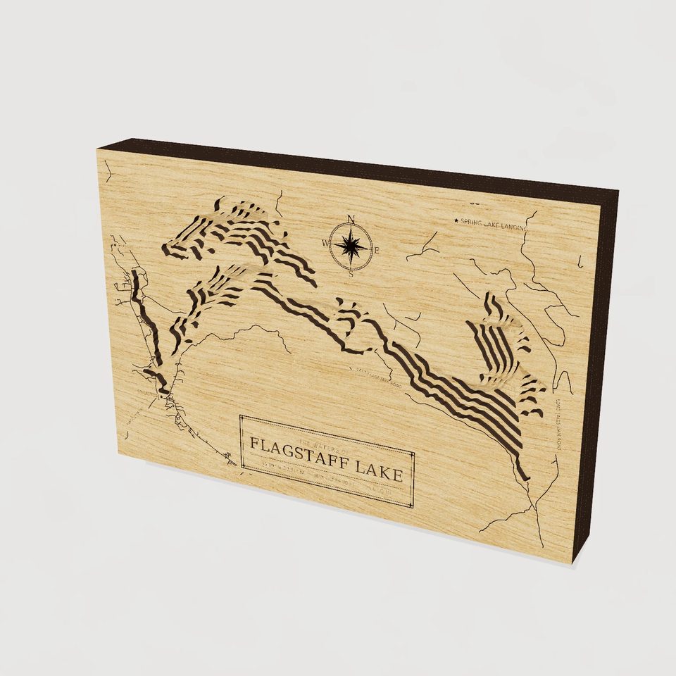 Flagstaff Lake 3D wood map, hero view
