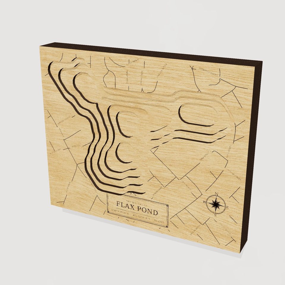 Flax Pond 3D wood map, hero view