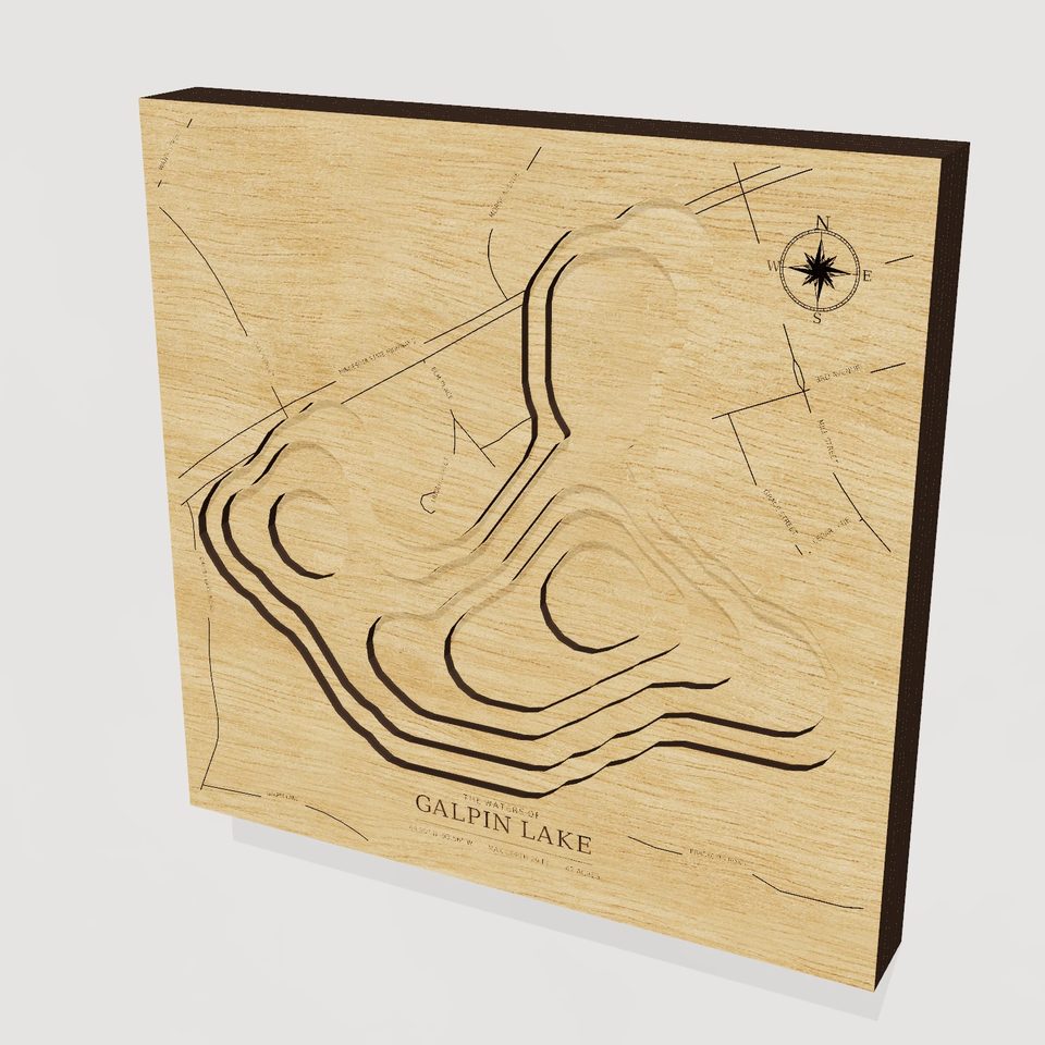 Galpin Lake 3D wood map, hero view