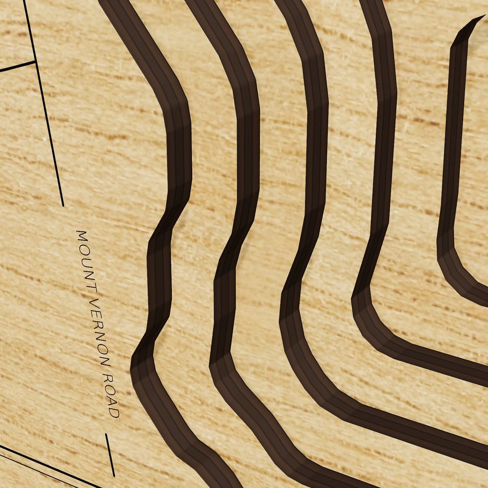 George H Sparks Reservoir 3D wood map, detail view