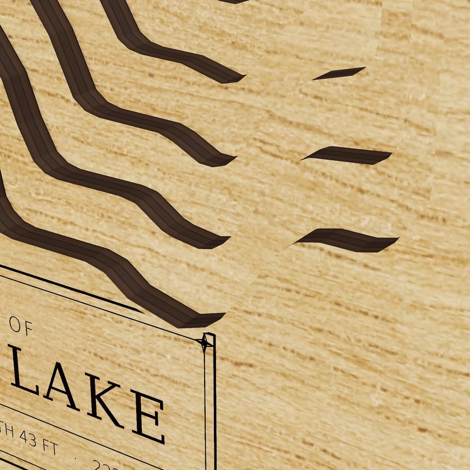 Golden Lake 3D wood map, detail view