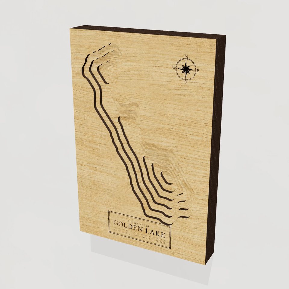 Golden Lake 3D wood map, hero view
