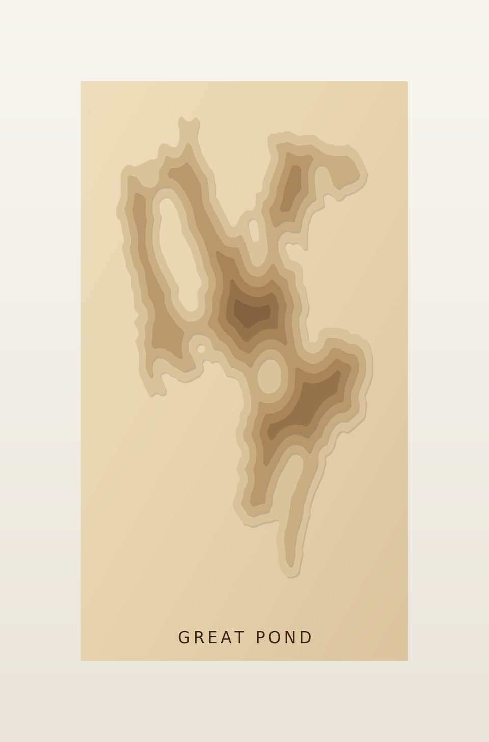 Great Pond 3D wood map, preview view