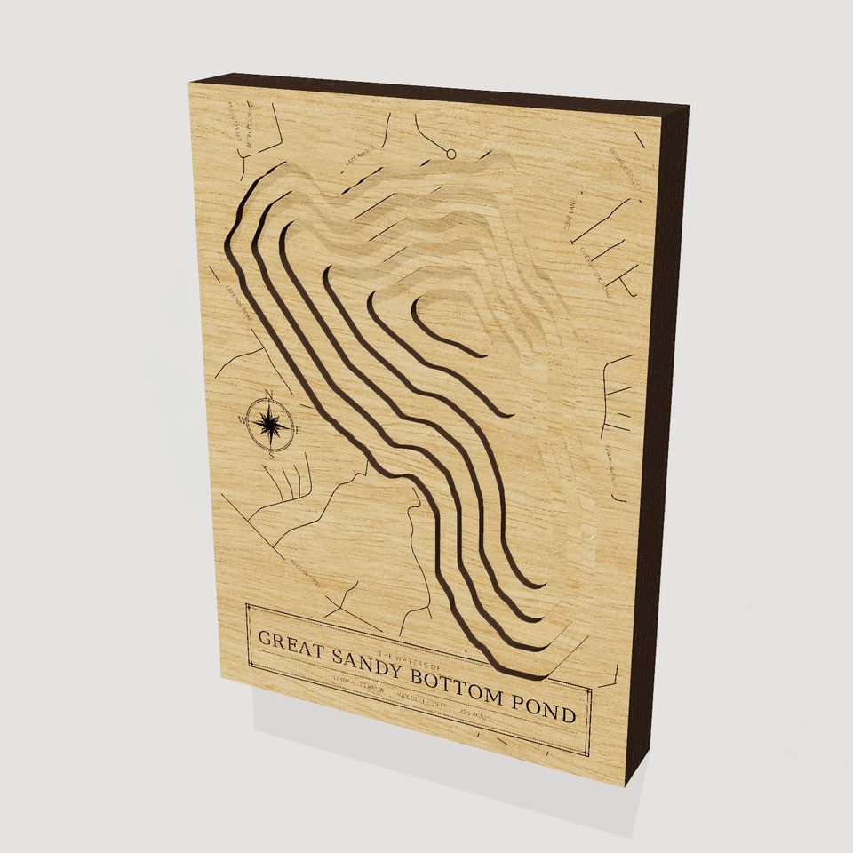 Great Sandy Bottom Pond 3D wood map, hero view