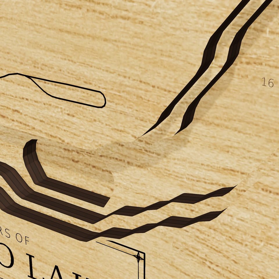 Greenbo Lake 3D wood map, detail view
