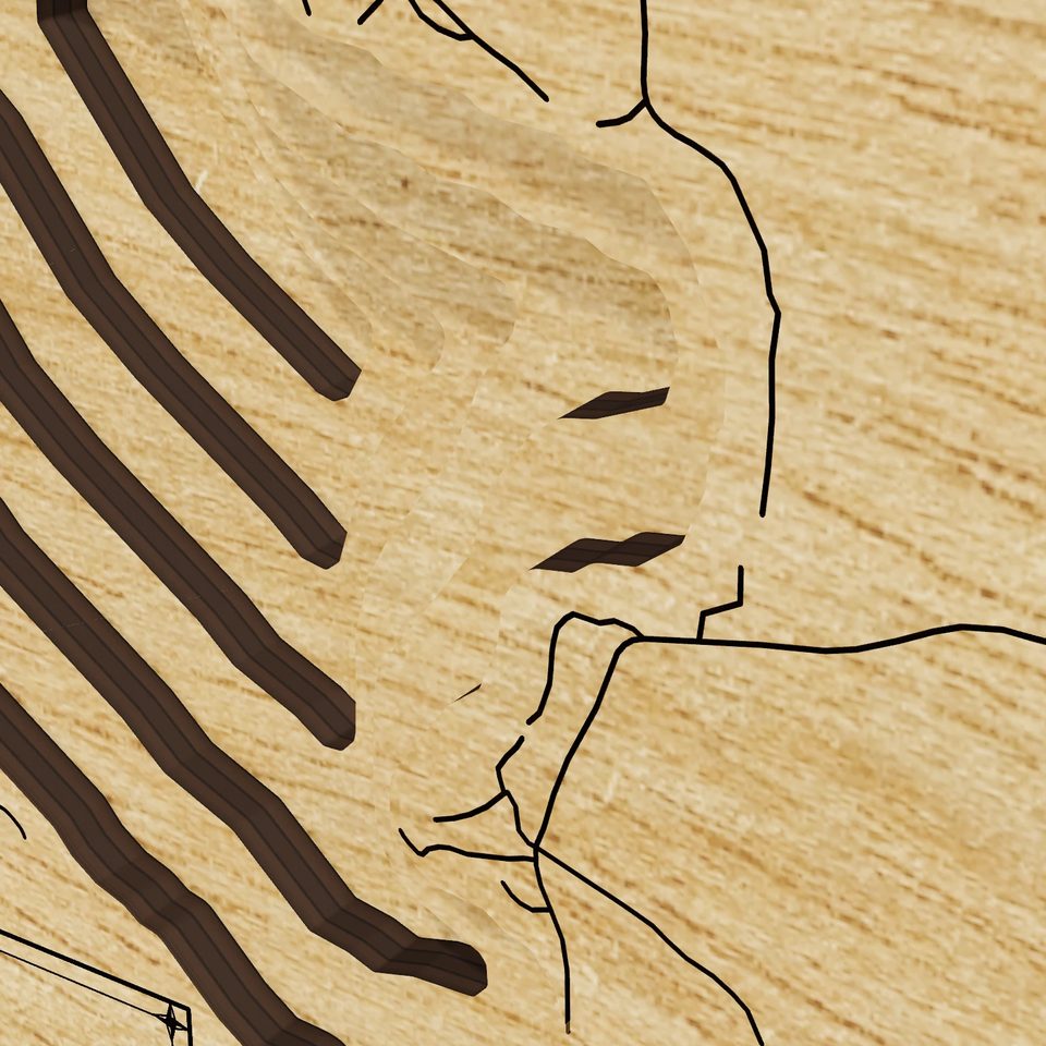 Gun Lake 3D wood map, detail view
