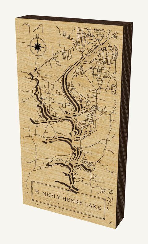 H. Neely Henry Lake wood map