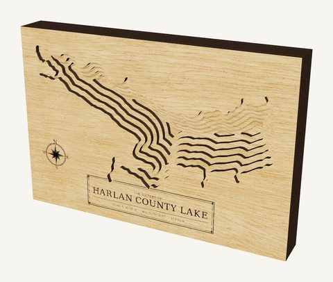 Harlan County Lake wood map
