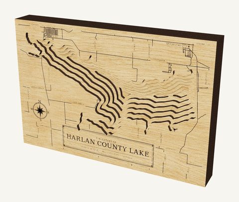 Harlan County Lake wood map