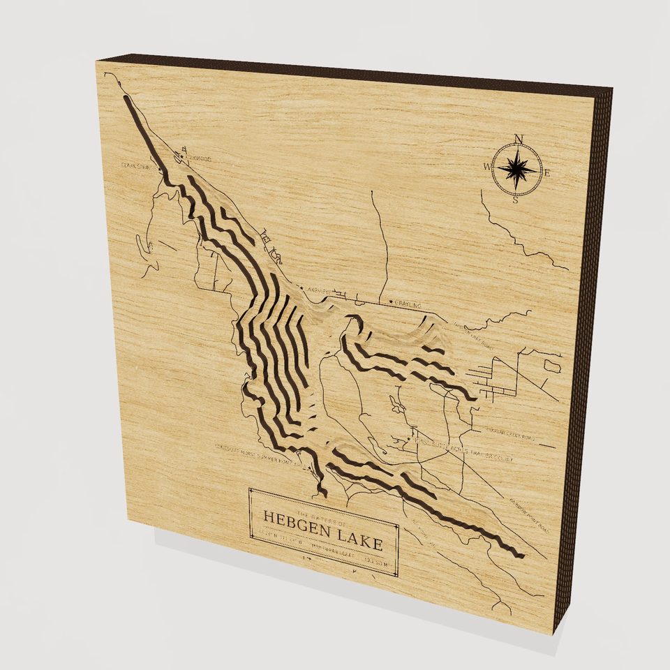 Hebgen Lake 3D wood map, hero view