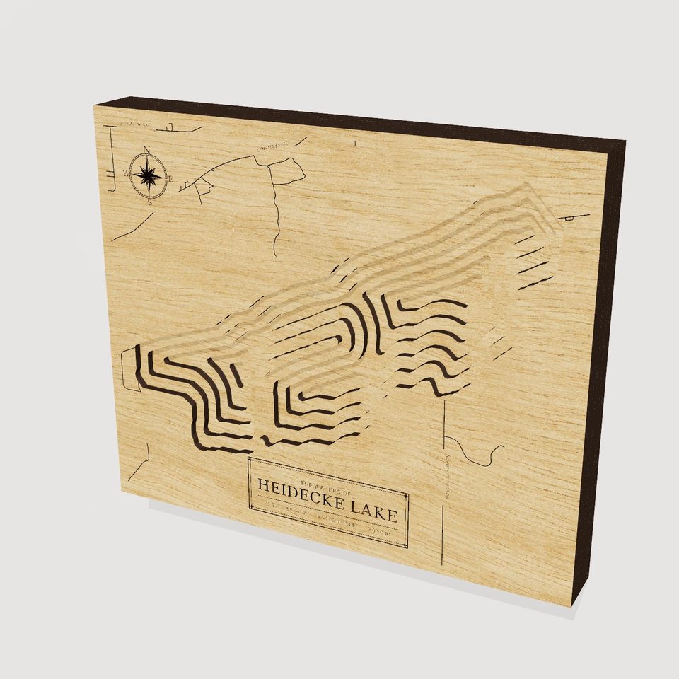 Heidecke Lake 3D wood map, hero view