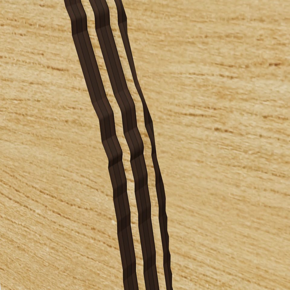 Hemlock Lake 3D wood map, detail view