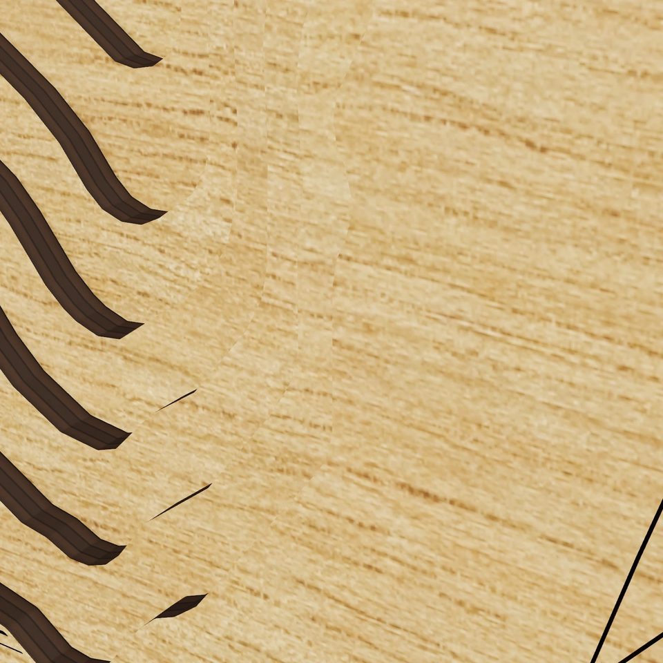 Highland Lake 3D wood map, detail view