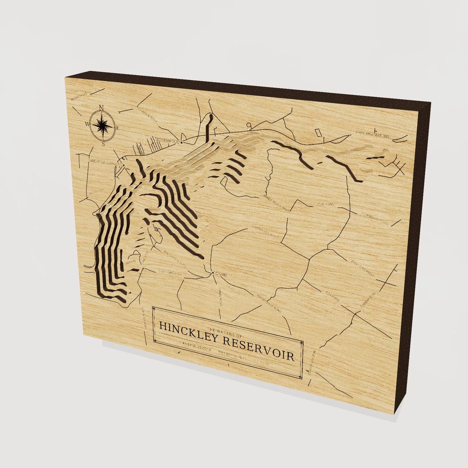 Hinckley Reservoir 3D wood map, hero view