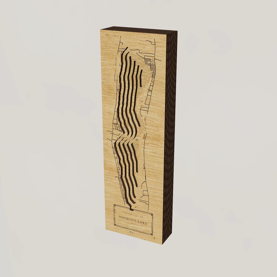 Honeoye Lake 3D wood map, hero view
