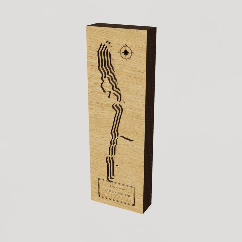 Hoover Reservoir 3D wood map, hero view