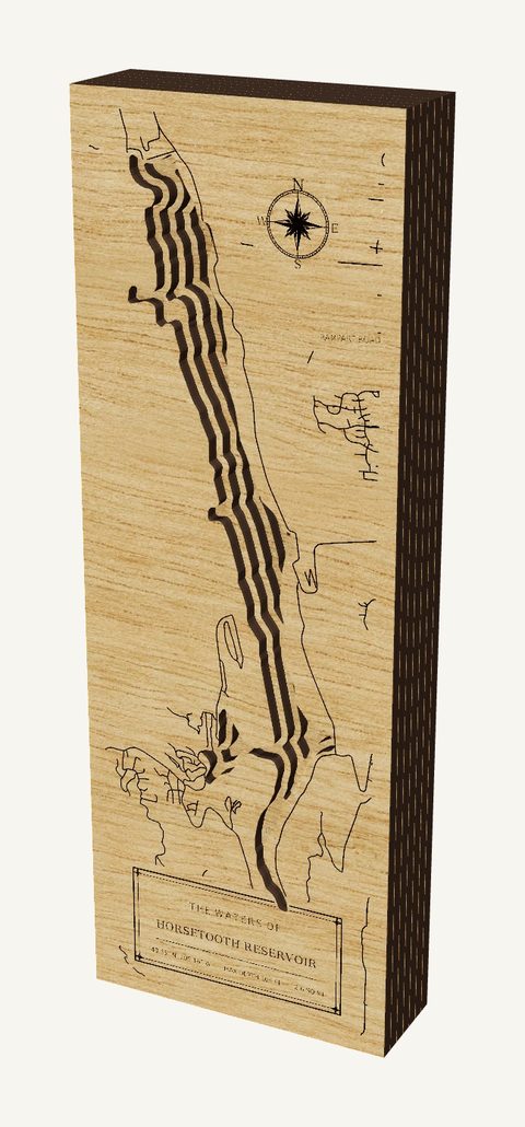 Horsetooth Reservoir wood map