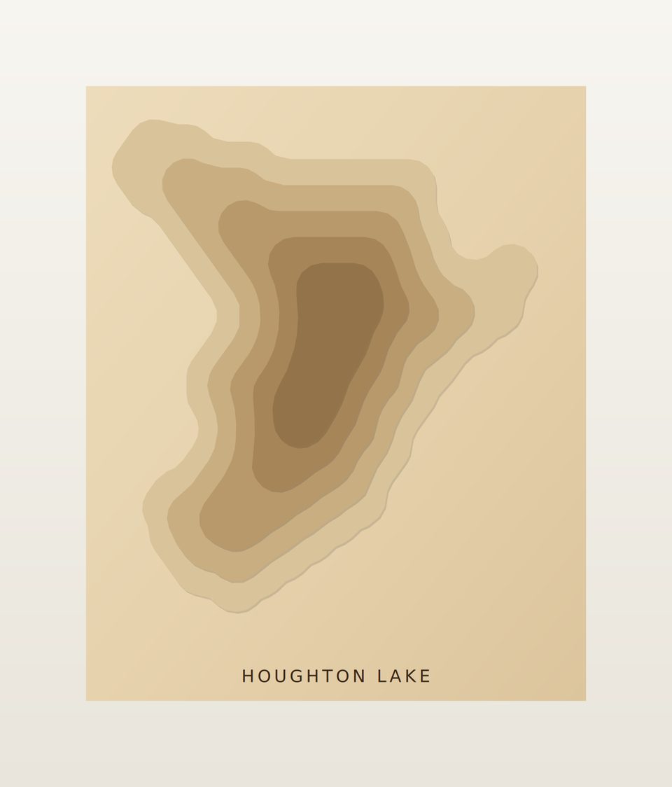 Houghton Lake 3D wood map, preview view