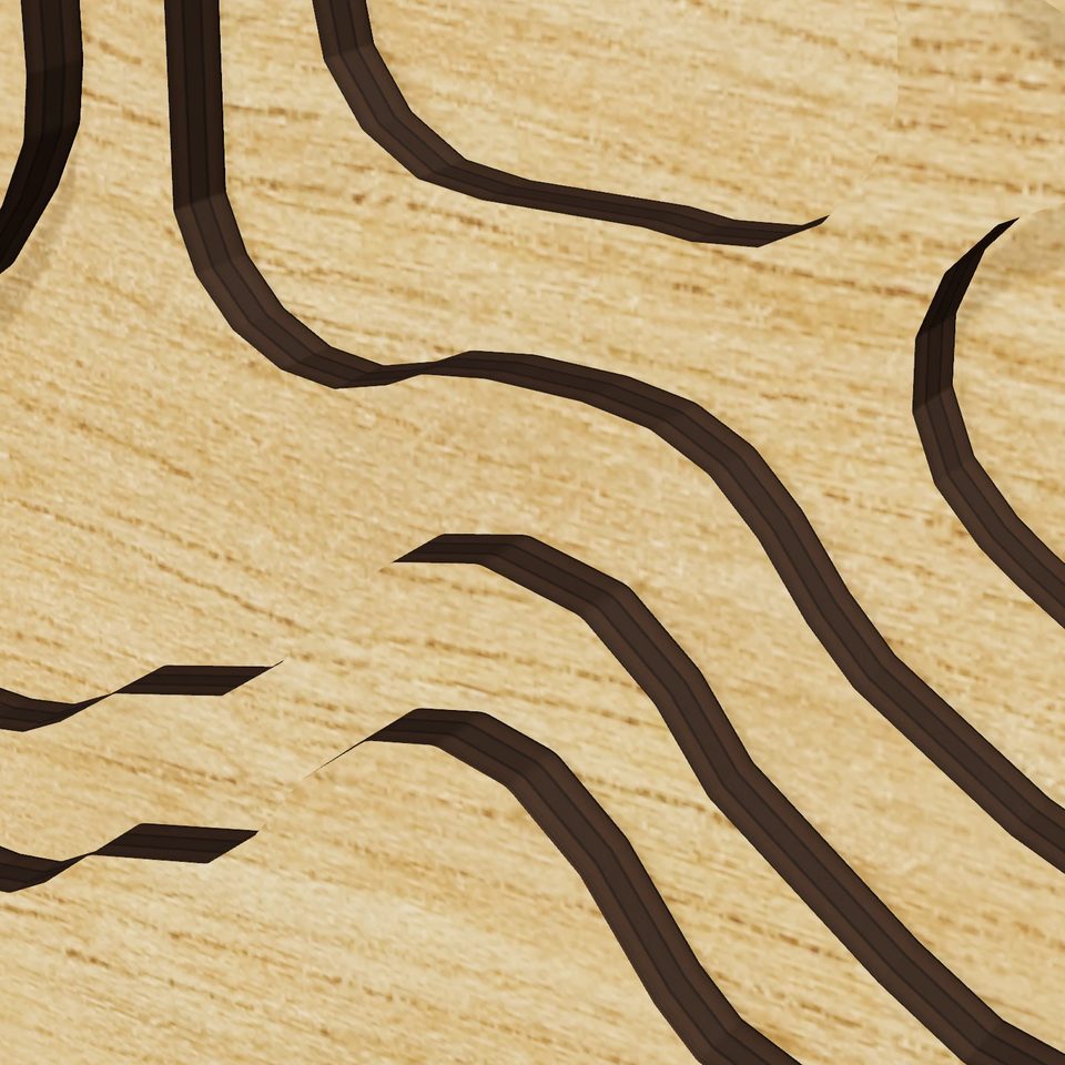Hower Lake 3D wood map, detail view