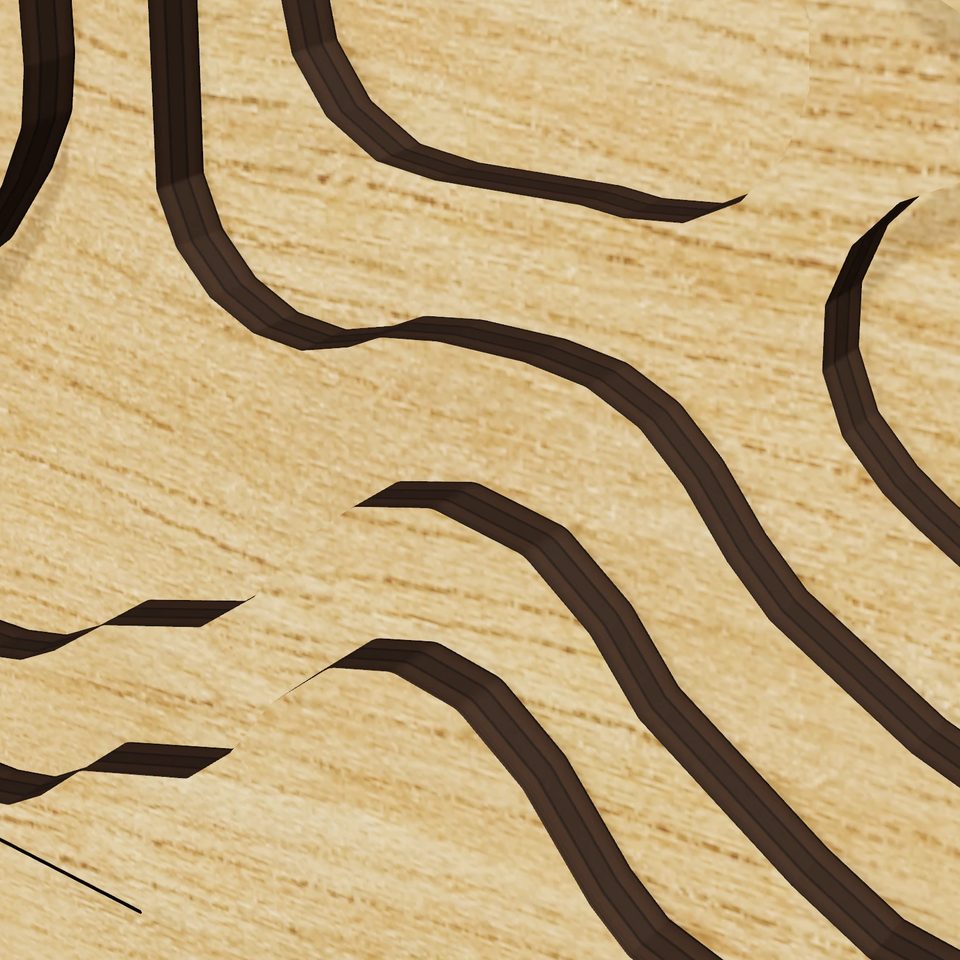 Hower Lake 3D wood map, detail view